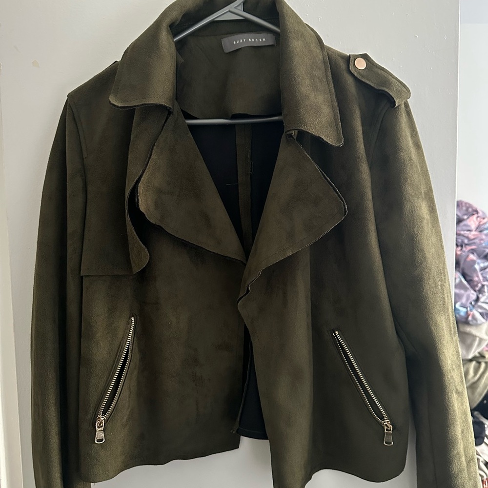 Suzy Shier Olive Utility Jacket